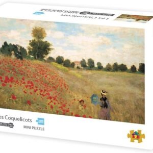 1000 Piece Puzzles for Adults | VteePck Les Coquelicots Poppies Claude Monet Poppy Field Jigsaw Puzzles for Kids | Funny Family Games, Home Decoration 16x12 inch Mini Puzzle