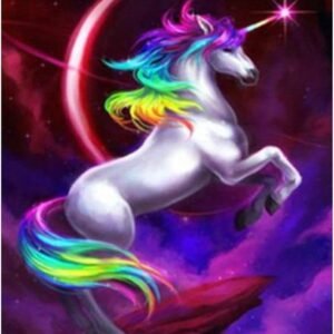 DIY 5D Diamond Painting by Number Kit, Full Drill Flying Unicorn Animal Embroidery Cross Stitch Rhinestone Pictures Arts Craft Home Wall Decor 11.8x15.8 inch