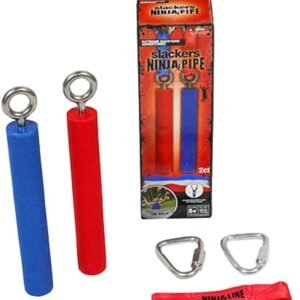 Slackers 8' Two Piece Ninja Pipe Set, One Size, Red/Blue