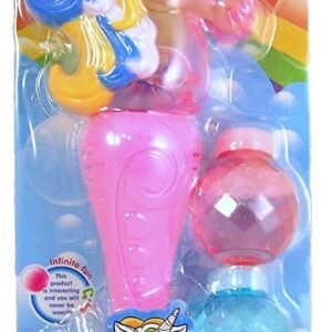 Unicorn Bubble Wand with LED Light Up Electric Glow, 13 Inch (Pink)