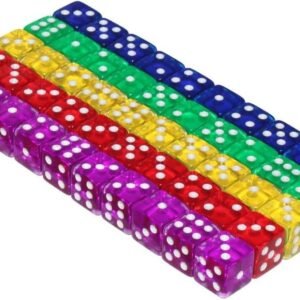 50 6-Sided Dice | 16mm | 5 Colors