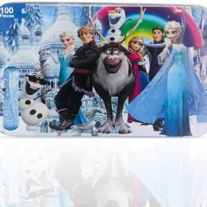 100 Piece Frozen Puzzles for Kids Ages 4-8 Jigsaw Puzzle for Children Learning Education Metal Box