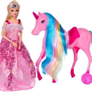 Bettina Magical Lights Unicorn & Princess Doll Playset for Girls Kids