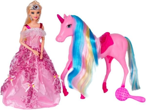 Bettina Magical Lights Unicorn & Princess Doll Playset for Girls Kids