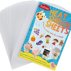 Auihiay 20 Pieces Sanded Shrink Plastic Sheets, Shrink Films Papers for Kids Creative Craft, 5.7 x 7.9inch / 14.5 x 20cm