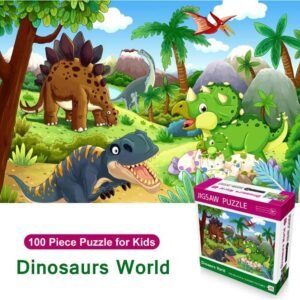 Viapeu 100 pcs Jigsaw Puzzle for Kids Age 3+ Dinosaur Puzzle Preschool Educational Puzzles Toys for Boys and Girls