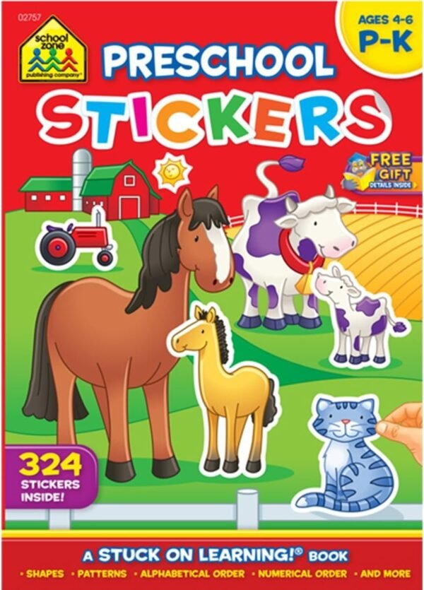 School Zone Sticker Workbook, Get Ready for School Grades P-K