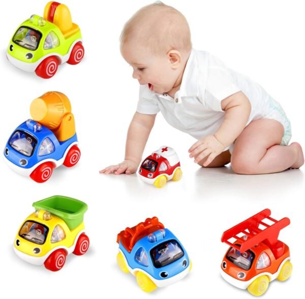 ShinePick Pull Back Cars, Toy Cars for Toddlers, Push and Go Vehicles Toys Friction Powered Car Toys Christmas Birthday Gift for 1, 2, 3 Years Old Boys and Girls (6 Pcs)