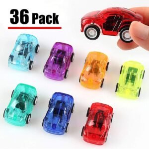 36 Pack Pull Back Car Set of Toy Cars Party Favor for Boys Mini Toy Cars Set for Kids Toddlers Birthday Play Plastic Vehicle Set (Random Color)