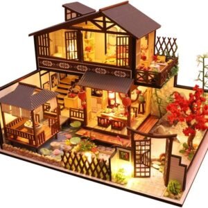 CUTEBEE Dollhouse Miniature with Furniture, DIY Wooden Dollhouse Kit Plus Dust Proof and Music Movement, 1:24 Scale Creative Room Idea (Forest Habitat)