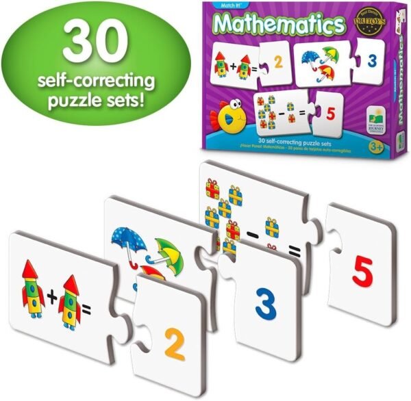 The Learning Journey Match It! Mathematics - STEM Addition and Subtraction Game - Helps to Teach Early Math Facts with 30 Matching Pairs Preschool Games & Gifts for Boys & Girls Ages 3 and Up