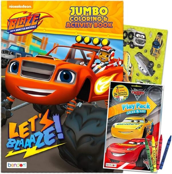 Blaze and the Monster Machines Coloring and Activity Book with Bonus Mini Cars Coloring Book with Stickers (Blaze Party Supplies)