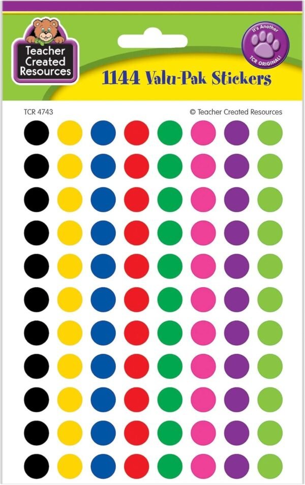Teacher Created Resources Colorful Circles Mini Stickers Value Pack, Multi Color (4743)