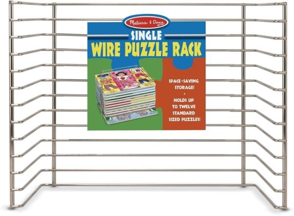 Melissa & Doug Puzzle Storage Rack - Wire Rack Holds 12 Puzzles