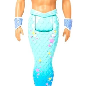 Barbie Dreamtopia Merman Doll, Approx. 12-Inch with Blue Rainbow Tail and Blonde Hair, for 3 to 7 Year Olds