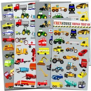 Cars and Trucks Stickers Party Supplies Pack Toddler -- Over 160 Stickers (Cars, Fire Trucks, Construction, Buses & More!)