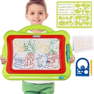 Meland Magnetic Drawing Board - Kids Magna Drawing Doodle Board Erasable Writing Sketch Board Pad Upgrade Version Green