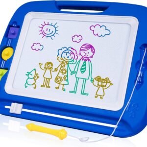SGILE Magnetic Drawing Board Toy for Kids, Large Doodle Board Writing Painting Sketch Pad, Blue