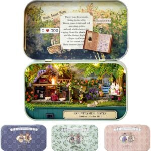 CUTEBEE Box Theatre Doll House Furniture Miniature, 1:24 DIY Dollhouse Kit for Kids (Countryside Notes)