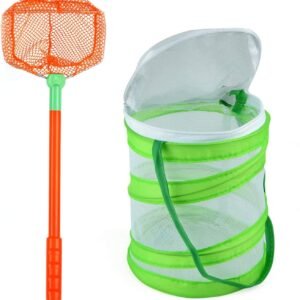 Lanboon Kids Fishing Net Butterfly Nets with Butterfly Habitat Cage Insect and Bug Nets and Cage for Outdoor Play