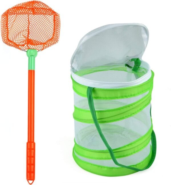 Lanboon Kids Fishing Net Butterfly Nets with Butterfly Habitat Cage Insect and Bug Nets and Cage for Outdoor Play