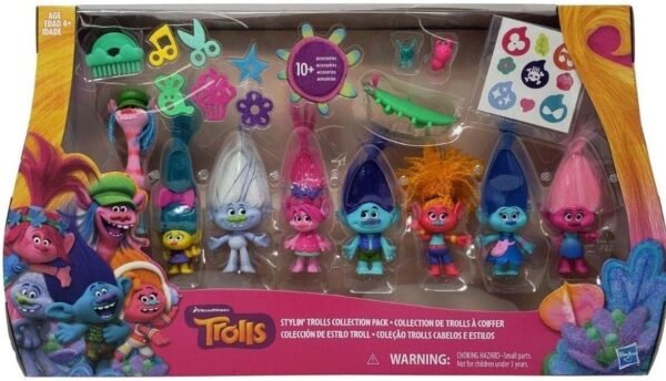 D W The DreamWorks Trolls Stylin' Troll Collection Pack, Multicolor