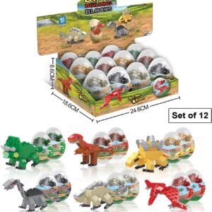 Eggs Dinosaur toys for Boys & Girls- 12 Dino Eggs with Dinosaurs Building Blocks Toys - Perfect for Mini Animal Dinosaur Party Favors for Kids & Party Supplies- Educational STEM Activities for kids
