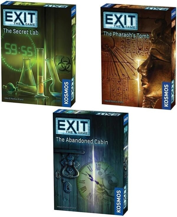 Thames & Kosmos Exit the Game Bundle of 3: The Secret Lab, The Abandoned Cabin, and The Pharaoh's Tomb
