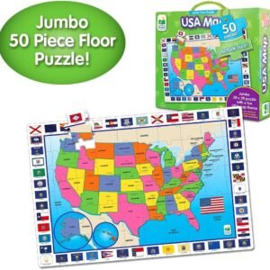 The Learning Journey: Jumbo Floor Puzzles - USA Map - Extra Large Puzzle Measures 3 ft by 2 ft