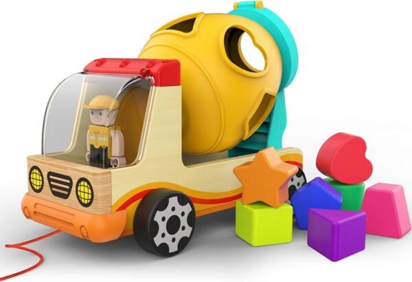TOP BRIGHT Wooden Shape Sorter Toys for Toddlers Learning Sort and Match for 1 2 Year Old