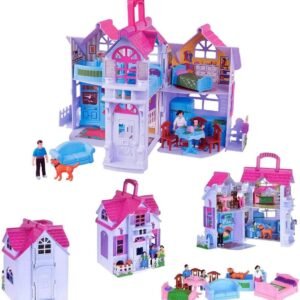 Liberty Imports My Sweet Home Fold and Go Pretend Play Mini Dollhouse with Furniture and Accessories