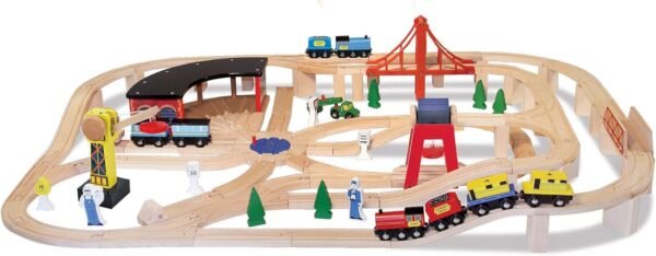 Melissa & Doug Wooden Railway Set