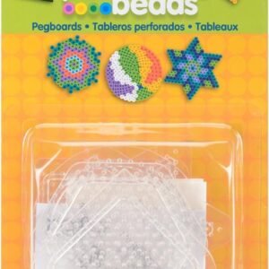 Perler Beads Basic Shapes Clear Pegboard Set, 7 pcs