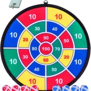 Kids Game Dart Board Set 8 Sticky Balls and 13.8 Inches (35cm) Dartboard - Safe Dart Game - Gift for Kids - Colorful Box Package