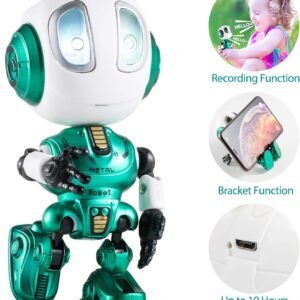 Aubllo Robots Toys for Kids Christmas Stocking Stuffers 2020 New Mini Talking Robots Gifts for Boys Girls Adults with 10 Hours Working Time USB Charging LED Eye Interactive Electronic Toy(Green)