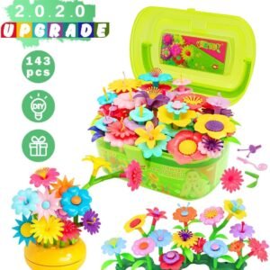 VERTOY Flower Garden Building Toy Set for 3, 4, 5, 6 Year Old Girls, Preschool Activities, STEM Educational Toys and Great Gift for Age 3+ yr Toddlers and Kids, 143 pcs