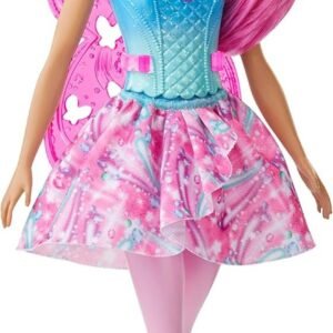 Barbie Dreamtopia Fairy Doll, 12-Inch, with Pink and Blue Jewel Theme, Pink Hair and Wings, Gift for 3 to 7 Year Olds