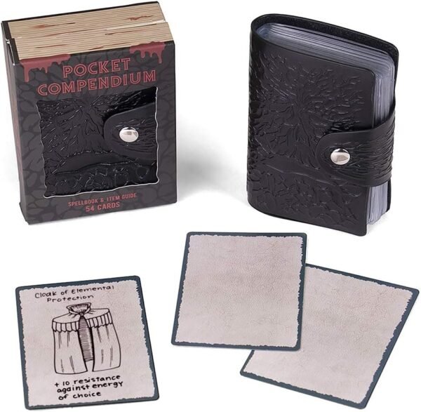Pocket Compendium: Tome of Corruption | Customizable RPG Item, Spellbook, & Reference Card Holder | Tabletop Fantasy Game Beginner Accessory | Includes 54 Custom Poker-Size Playing Cards