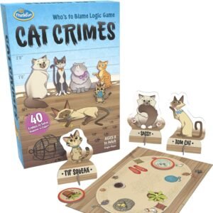 ThinkFun Cat Crimes Brain Game and Brainteaser for Boys and Girls Age 8 and Up - A Smart Game with a Fun Theme and Hilarious Artwork
