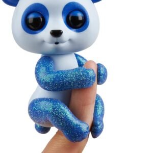 WowWee Fingerlings Glitter Panda -  Archie (Blue) - Interactive Collectible Baby Pet