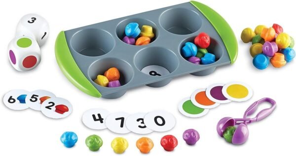 Learning Resources Mini Muffin Match Up Counting Toy Set, Homeschool, Fine Motor, 76 Pieces, Ages 3+