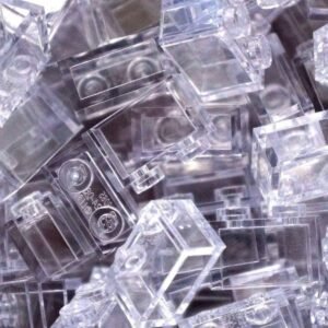 Lego Building Accessories 1 x 2 Clear Transparent Brick without Pin, Bulk - 50 Pieces per Package