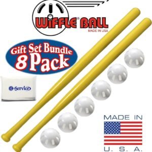 WIFFLE Ball 6 Baseballs Official Size 6 Pack Ball 32' Bats 2 Pack Bundle Set, NOIS Tissue Pack Included