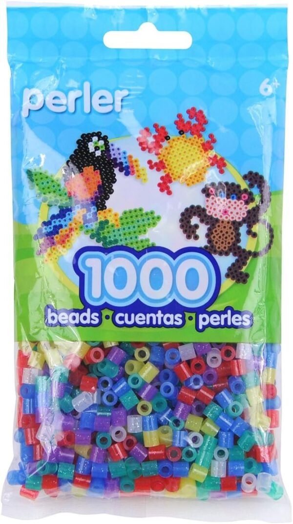 Perler Beads Fuse Beads for Crafts, 1000pcs, Multicolor Glitter