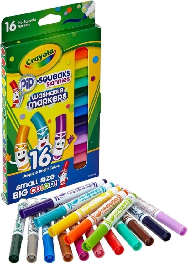 Crayola Washable Pip-Squeaks Skinnies Markers 16-Count per Pack (1-Pack)