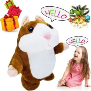 Upgrade Version Talking Hamster Mouse Toy - Repeats What You Say and Can Walk - Electronic Pet Talking Plush Buddy Hamster Mouse for Kids Gift Party Toys (Brown)...