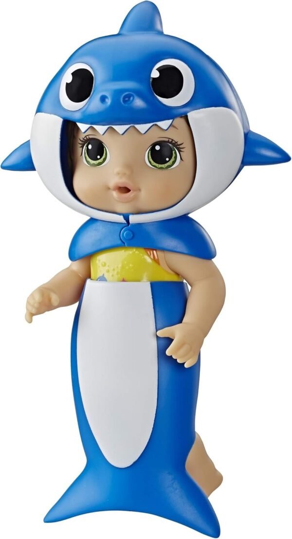 Baby Alive, Baby Shark Brown Hair Doll, with Tail & Hood, Inspired by Hit Song & Dance, Waterplay Toy for Kids Ages 3 Years Old & Up (Amazon Exclusive)