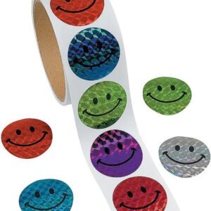 Fun Express - Prism Smile Face Stickers (100pc) - Stationery - Stickers - Stickers - Roll - 1 Piece