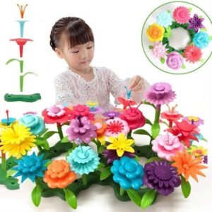 QHTOY DHSM Children's Toy Set Flower Building Toy Garden Building Block Toy Girl Boy 46 PCS Educational Toy Creative and Revival 3 Years Old and Above Bouquet Flower Arrangement Educational Toy Set
