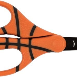 Fiskars 134302-1002 5 Inch Kids Scissors NonStick Basketball, Pointed